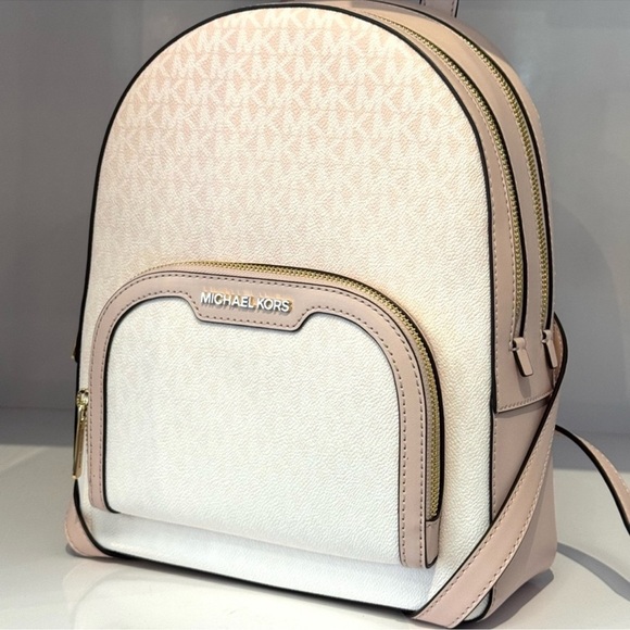 Michael Kors Jaycee Medium Ombré Signature Logo Backpack Powder Blush Multi - Picture 3 of 10